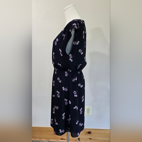 Madewell Skygaze Navy Mini Dress Pink & Lavendar Floral Sz. 4 - Picture 6 of 12
